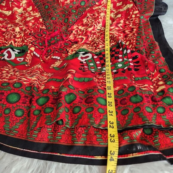 KAFTAN V Neck Short One Size Fits Most Vibrant Colors Red - Picture 6 of 11